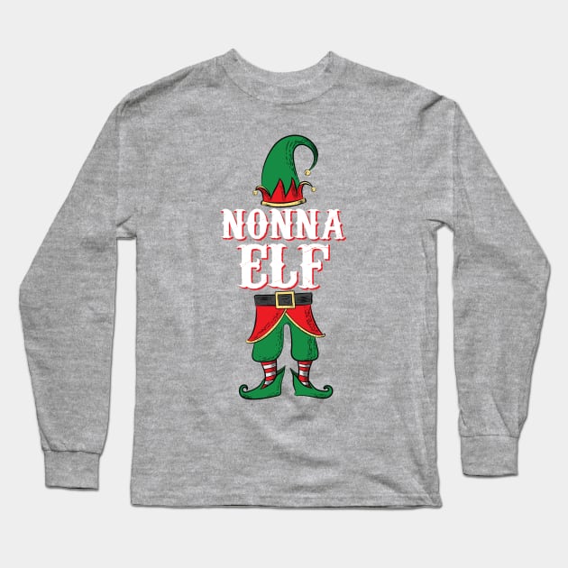 Nonna Elf - Italian Grandma Family Christmas design Long Sleeve T-Shirt by Vector Deluxe